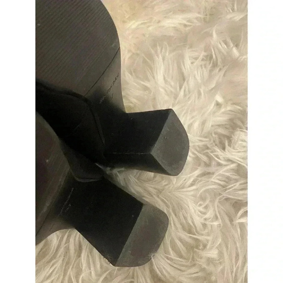 See by Chloe Boots Louise Block Heel Ankle Booties Black Leather Zip Size 37 7 - Picture 7 of 15
